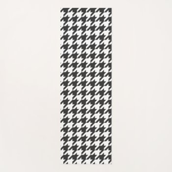 Houndstooth  Black And White Yoga Mat by MehrFarbeImLeben at Zazzle