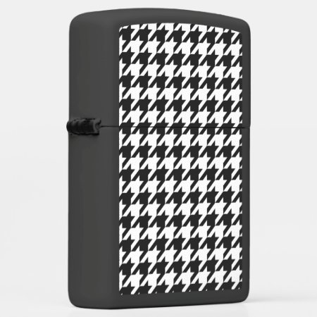 Houndstooth, Black And White Zippo Lighter