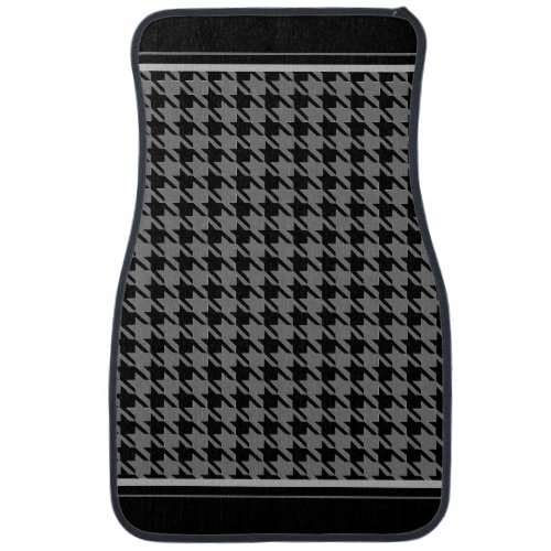 Houndstooth Black Grey Set of Car Mats