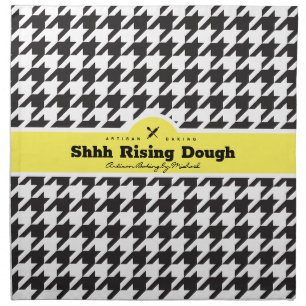 HOUNDSTOOTH Black & White Challah Dough Cover + Cloth Napkin