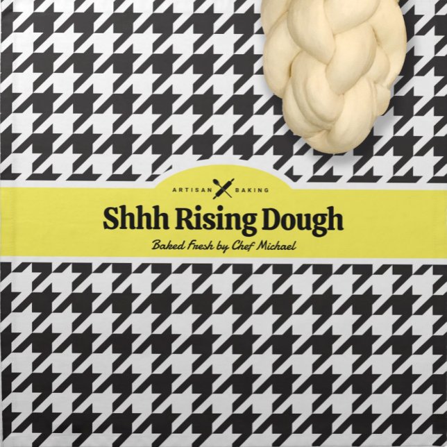 HOUNDSTOOTH Black & White Challah Dough Cover + Cloth Napkin (Creator Uploaded)