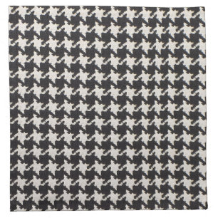 Houndstooth Black White Pattern Cloth Napkin