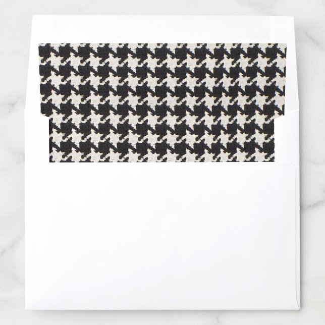 Houndstooth Black White Pattern Envelope Liner (In Envelope)