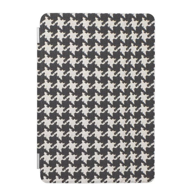 Houndstooth Black White Pattern iPad Mini Cover (Front)
