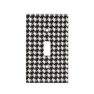 Houndstooth Black White Pattern Light Switch Cover