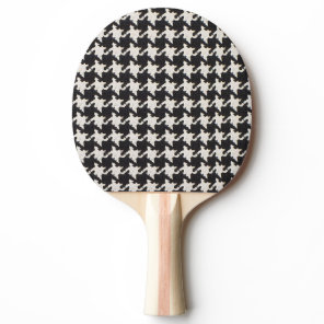 Houndstooth Black White Pattern Ping Pong Paddle