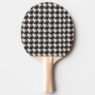 Houndstooth Black White Pattern Ping Pong Paddle