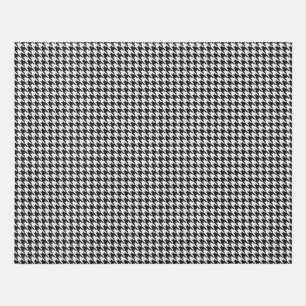 Houndstooth Black & White Pattern Rug