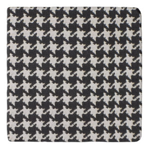 Houndstooth Black White Pattern Trivet