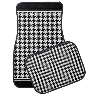 Houndstooth Black White Set of Car Mats