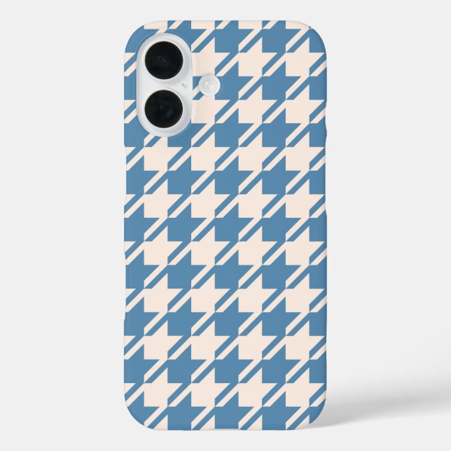 Houndstooth Blue+Cream Big Pattern Case-Mate iPhone Case (Back)