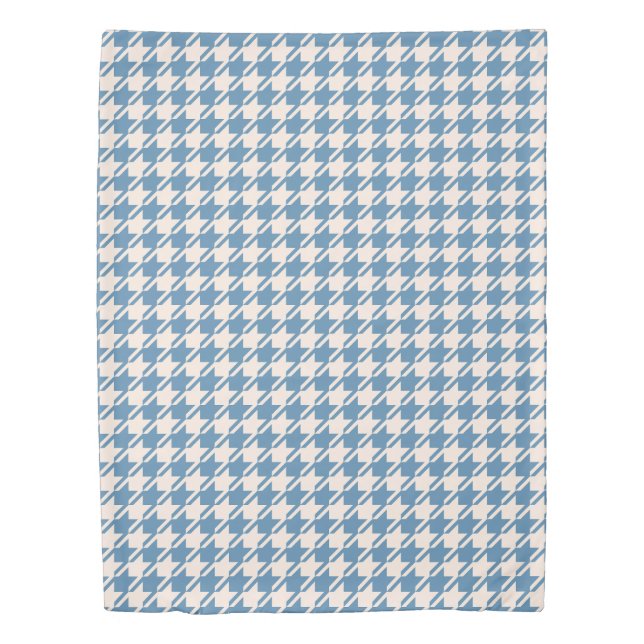 Houndstooth Blue+Cream Pattern Duvet Cover (Front)