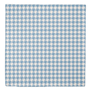 Houndstooth Blue+Cream Pattern Duvet Cover