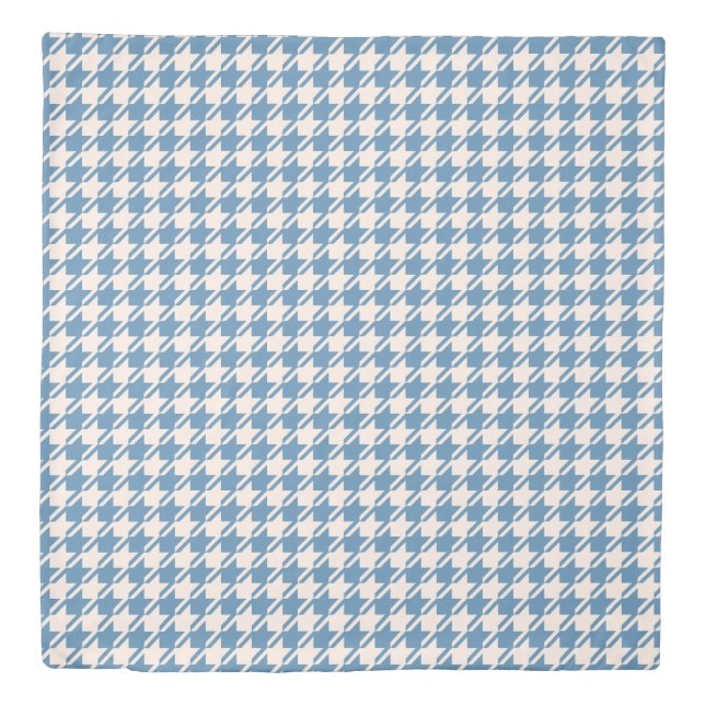 Houndstooth Blue+Cream Pattern Duvet Cover (Front)