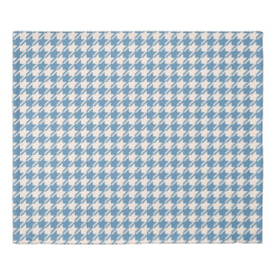 Houndstooth Blue+Cream Pattern Duvet Cover