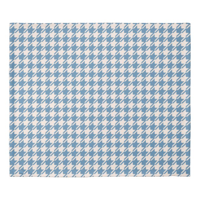 Houndstooth Blue+Cream Pattern Duvet Cover (Front)