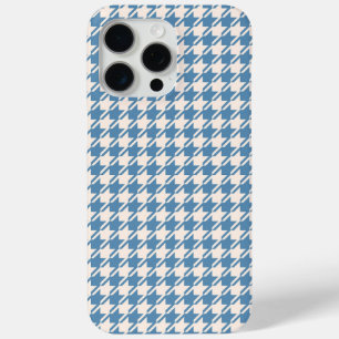 Houndstooth Blue+Cream Rpt Pattern iPhone 15 Pro Max Case
