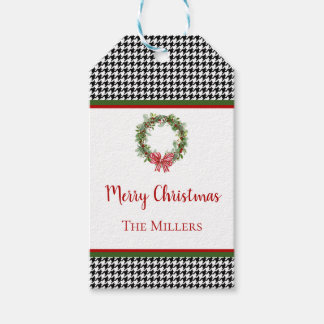Houndstooth Border Holiday Gift Tag