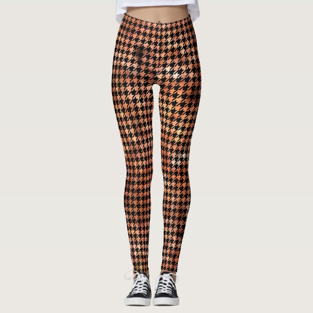 Houndstooth Brown and Black Leggings (Front)