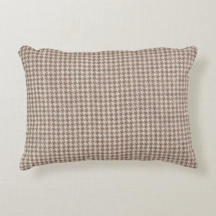 Houndstooth Brown Pattern Decorative Pillow