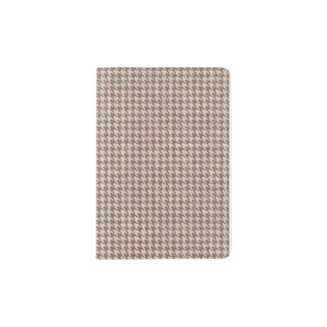 Houndstooth Brown Pattern Passport Holder (Front)