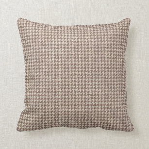 Houndstooth Brown Pattern Throw Pillow