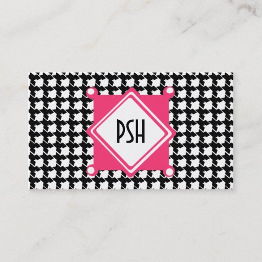 Customizable Houndstooth Business Card