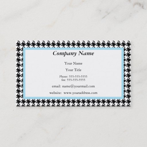 Customizable Houndstooth Business Card