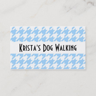 Houndstooth Business Card - Dog Preppy Blue