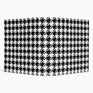 Houndstooth BW Big Pattern 3 Ring Binder