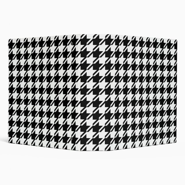 Houndstooth BW Big Pattern 3 Ring Binder (Background)