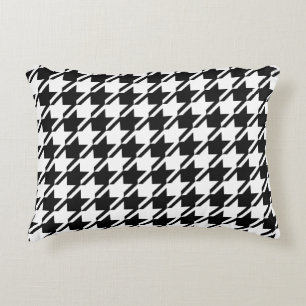 Houndstooth BW Big Pattern Accent Pillow
