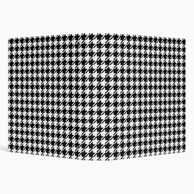 Houndstooth BW Pattern 3 Ring Binder (Background)
