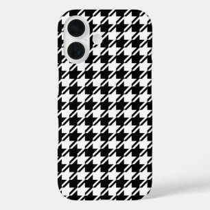 Houndstooth BW Rpt Pattern iPhone 16 Case