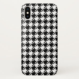 Houndstooth BW Rpt Pattern iPhone X Case