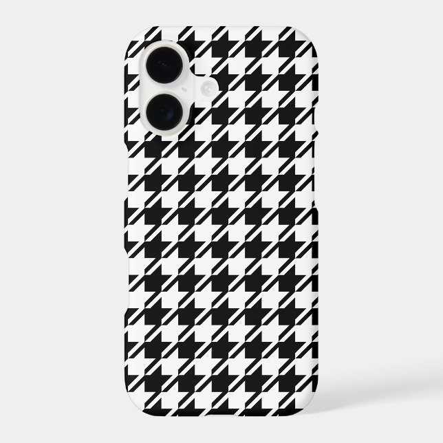 Houndstooth BW Rpt Pattern Iphone Case (Back)