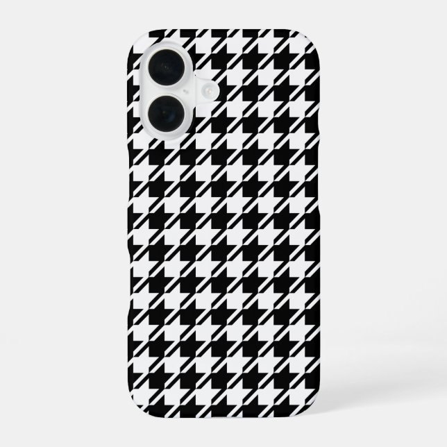 Houndstooth BW Rpt Pattern Iphone Case (Back)