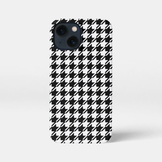 Houndstooth BW Rpt Pattern iPhone Case (Back)