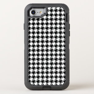 Houndstooth BW Rpt Pattern OtterBox Defender iPhone SE/8/7 Case
