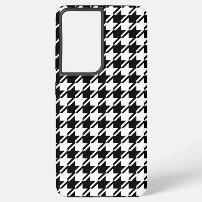 Houndstooth BW Rpt Pattern Samsung Galaxy Case (Back)