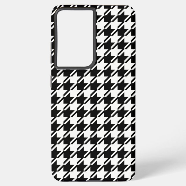 Houndstooth BW Rpt Pattern Samsung Galaxy Case (Back)