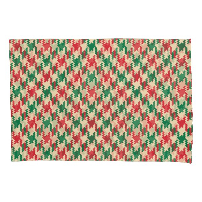 Houndstooth check pattern, dog tooth design. pillow case (Front)