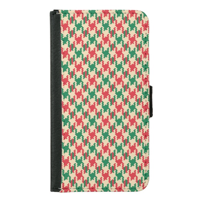 Houndstooth check pattern, dog tooth design. samsung galaxy wallet case (Front)