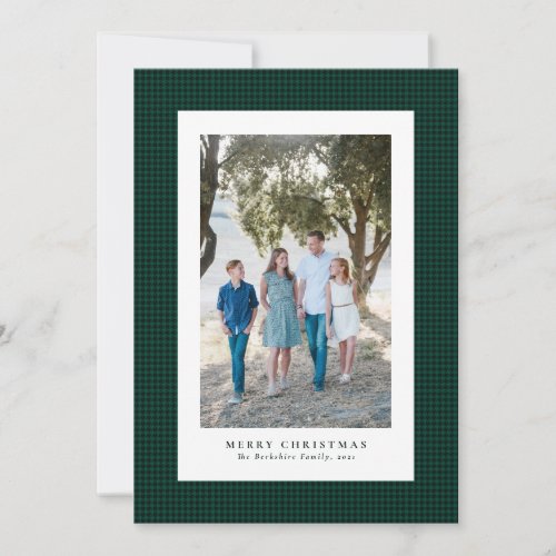 Houndstooth Christmas photo card