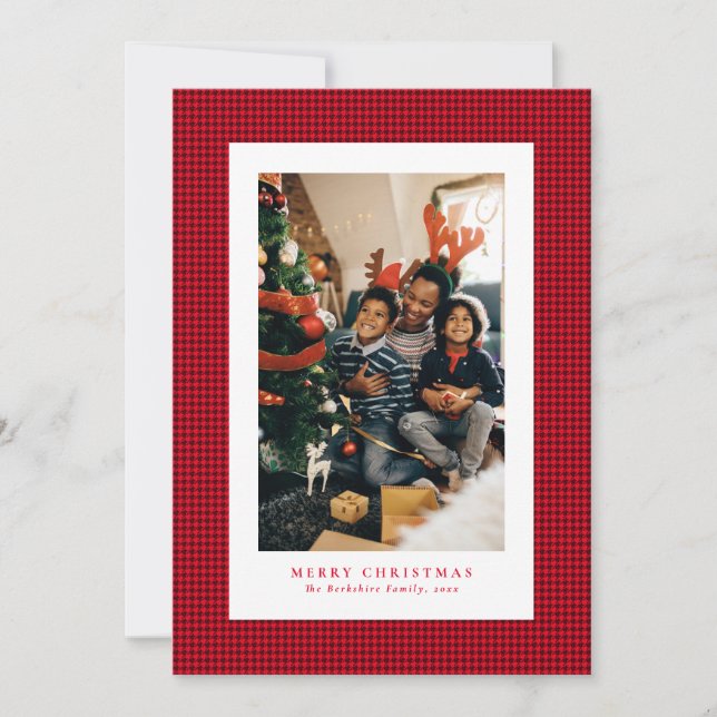 Houndstooth Christmas photo card (Front)