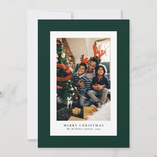 Houndstooth Christmas photo card (Front)