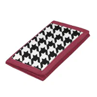 Houndstooth Pattern Long Wallet Tri-Fold For Daily