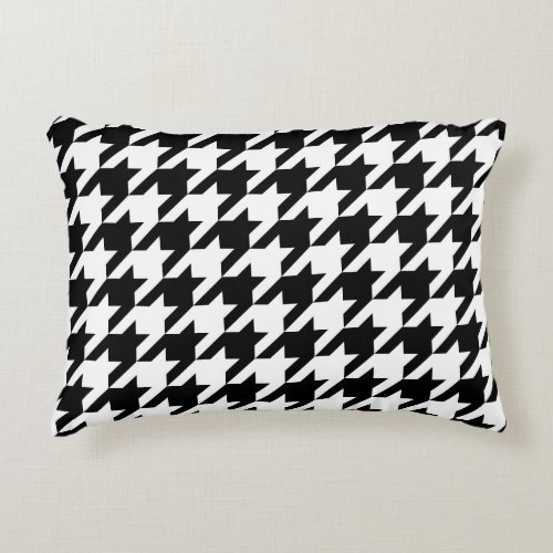 Houndstooth classic weaving black white pattern decorative pillow