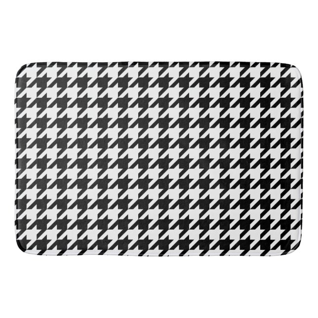 Houndstooth classic weaving pattern bathroom mat (Front)