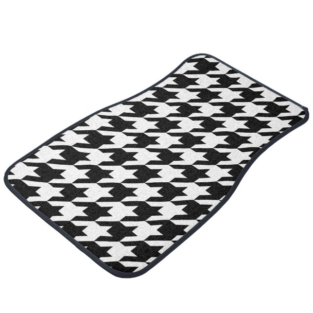 Houndstooth classic weaving pattern car floor mat (Angled)